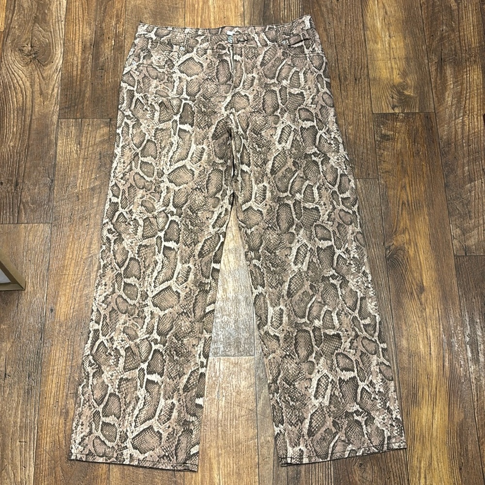 DIVIDED H&M snake print wide leg jeans